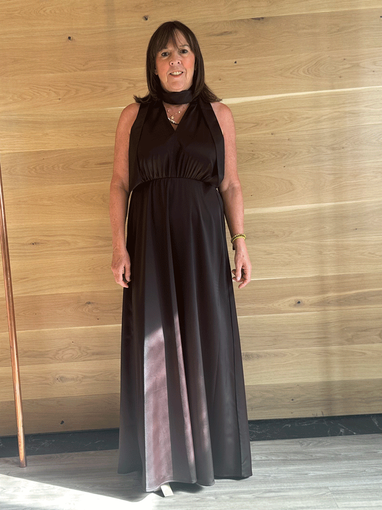 YAS Yasthea Halter Neck Maxi Dress Coffee Bean