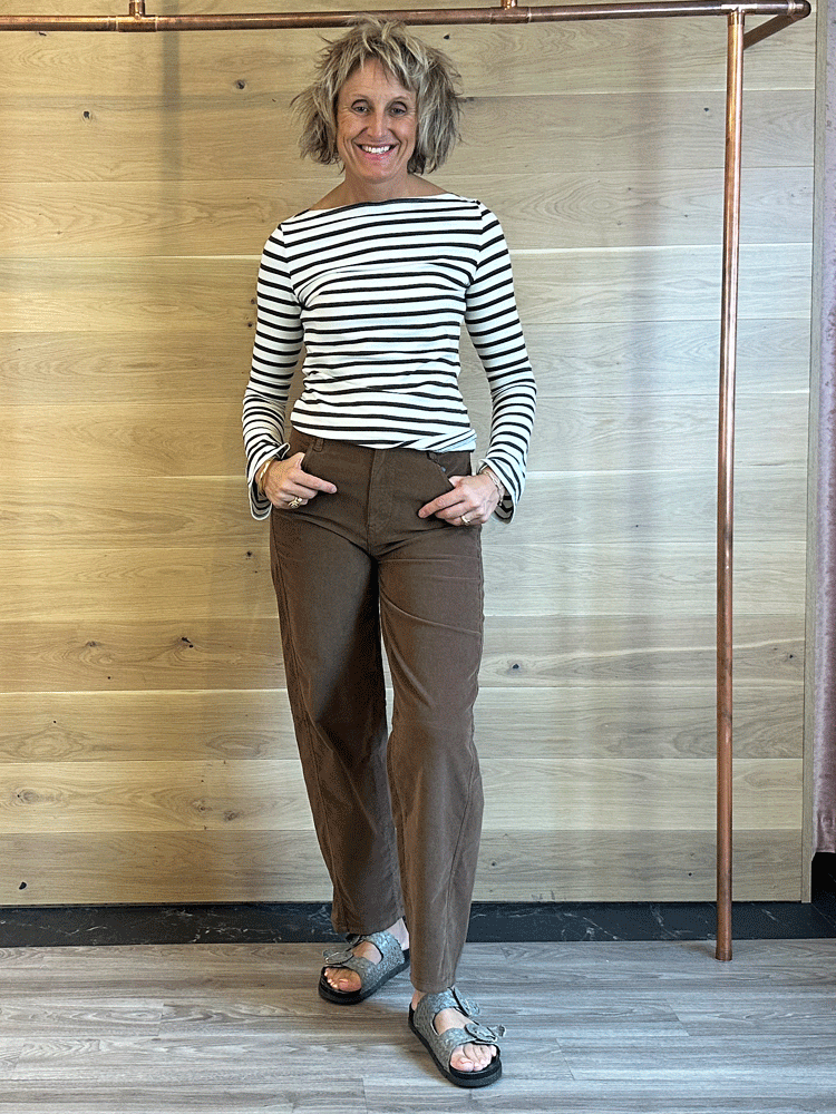 Oui Cord Trousers Brown