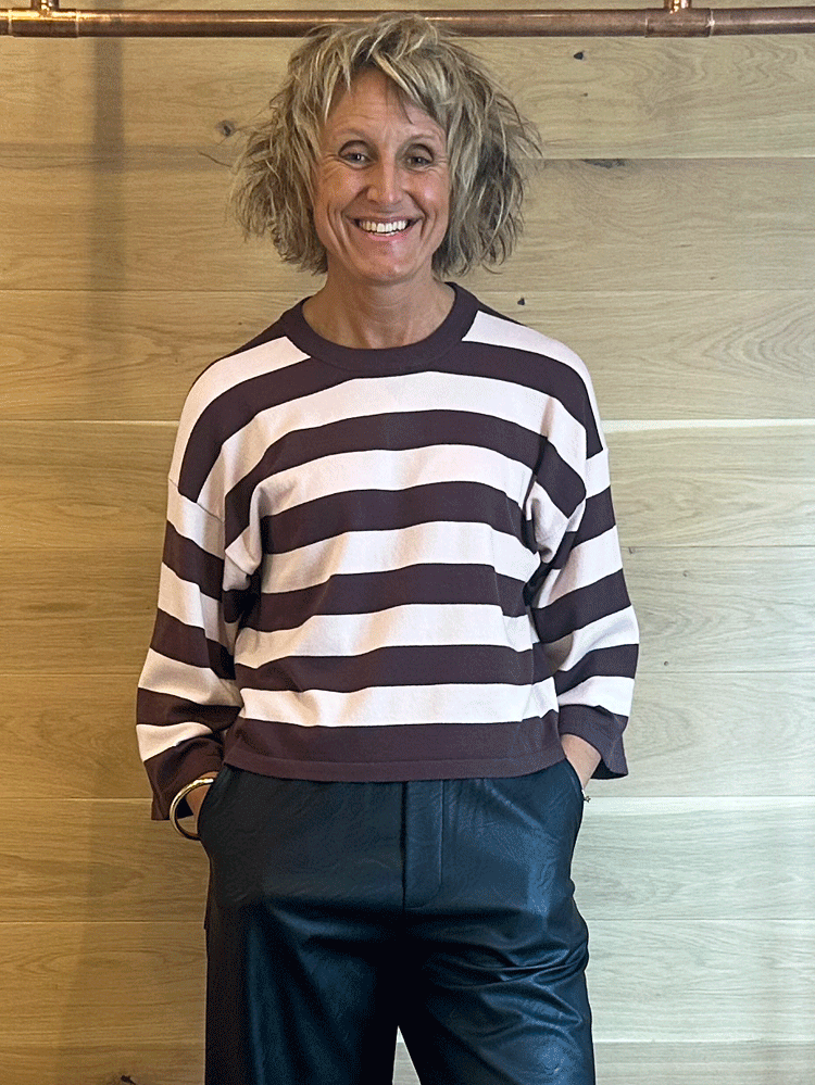 Soaked SLSpina Boxy Pullover Cropped Huckleberry