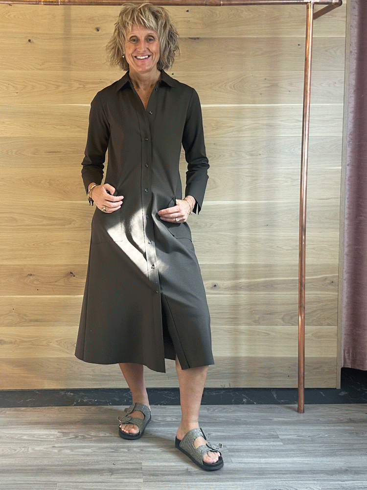 Floor Shirt Dress Milano Olive Green