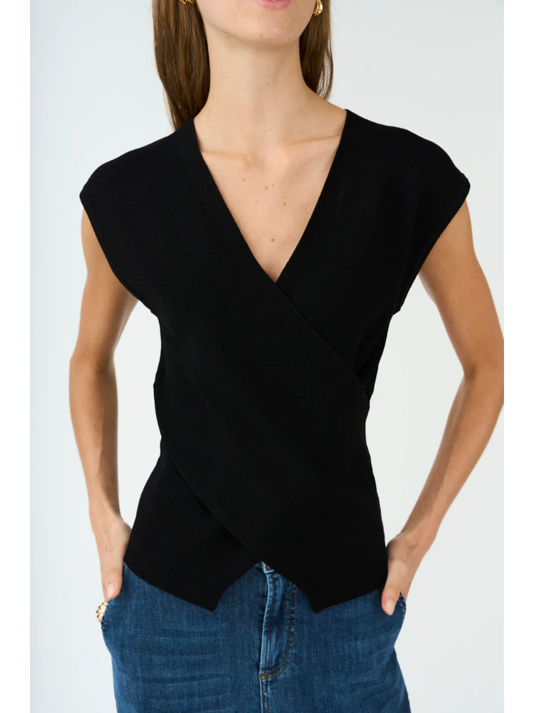 Pieszak PD-Vigga Cross-Over Knit Top Black