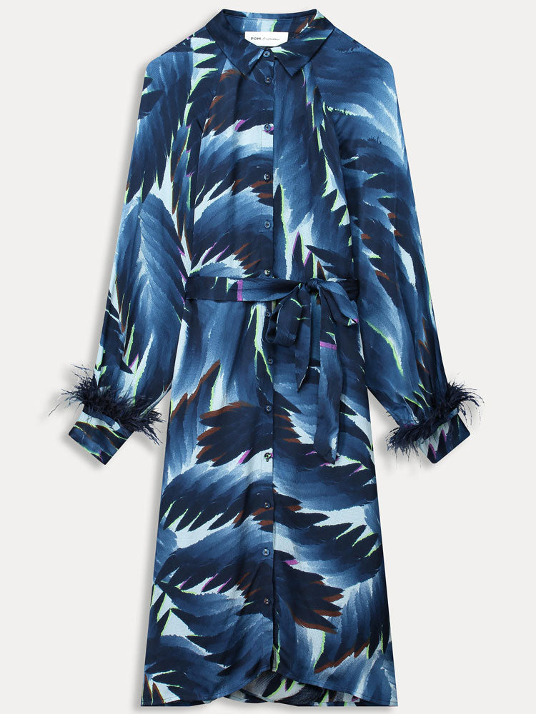 Pom Jada Dress Feather Blue