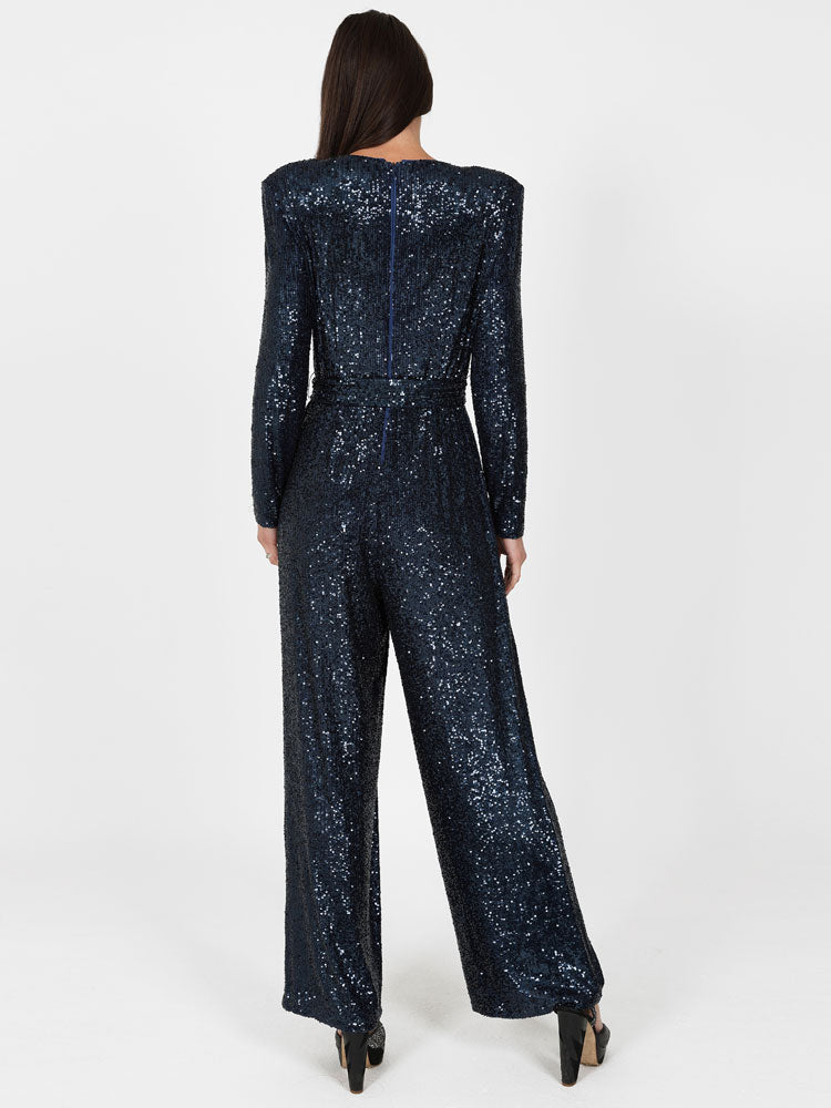 Sirens New York Jumpsuit Navy Sequin