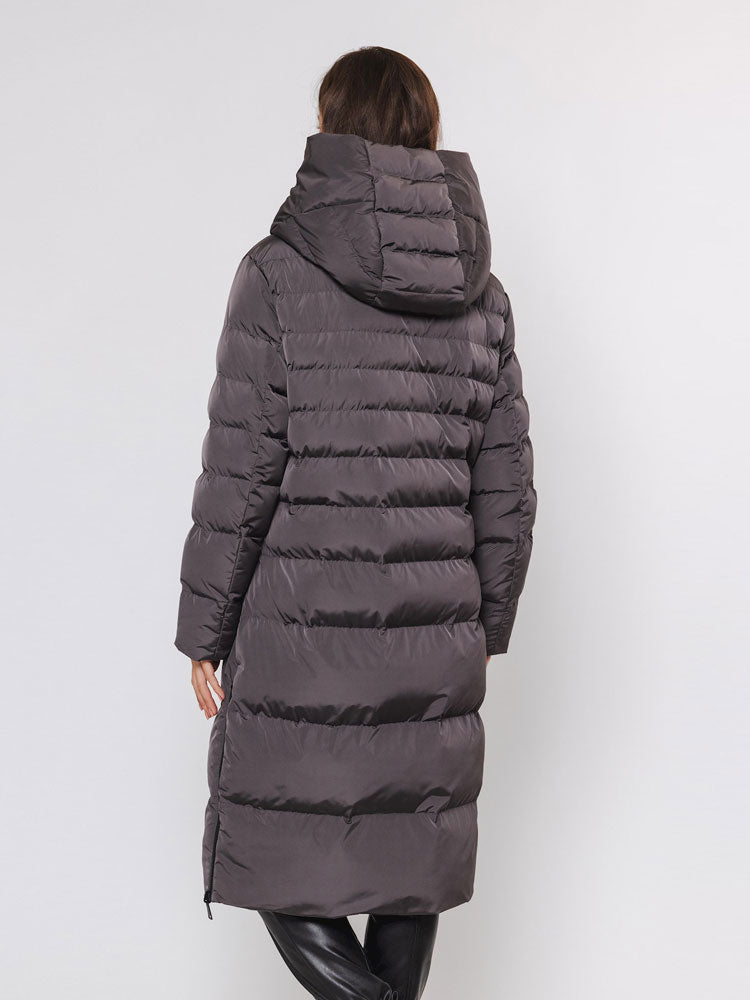 Rino &amp; Pelle Keila Reversible Long Coat Graphite &amp; Purple