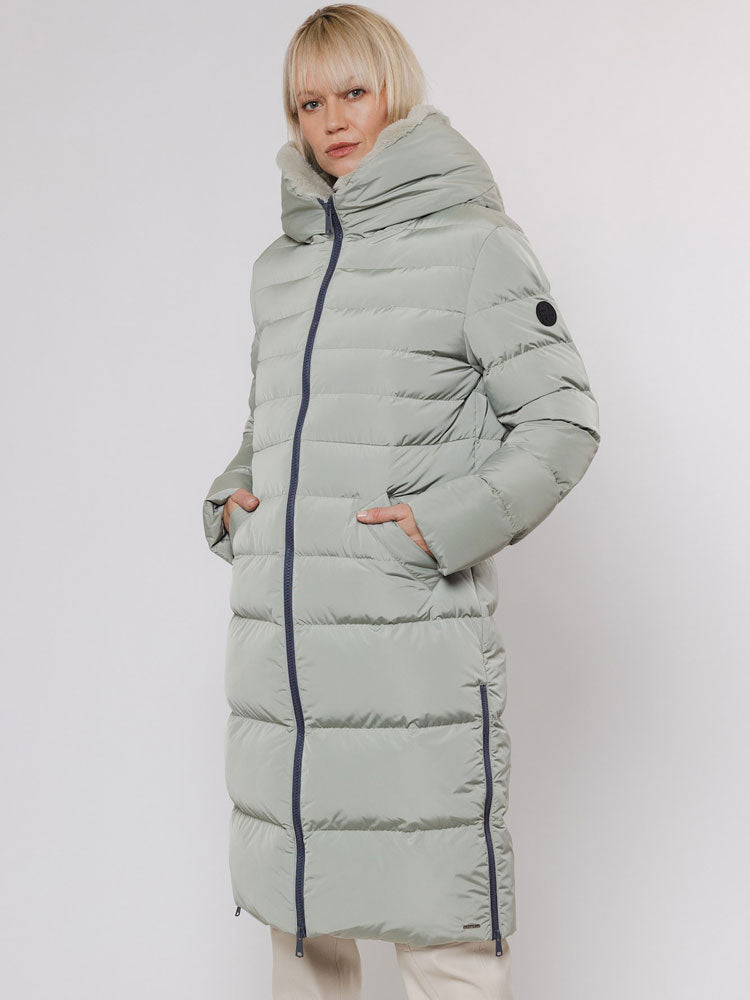 Rino &amp; Pelle Keilafur Long Hooded Coat Artichoke