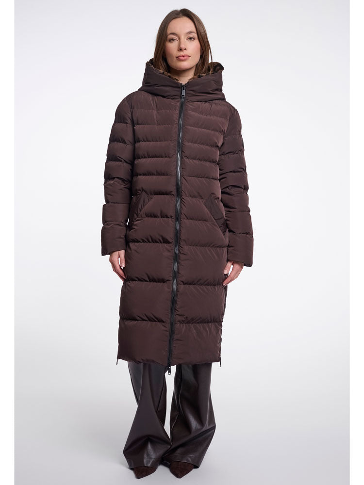 Rino & Pelle Keilafur Coat Peated Brown Leopard
