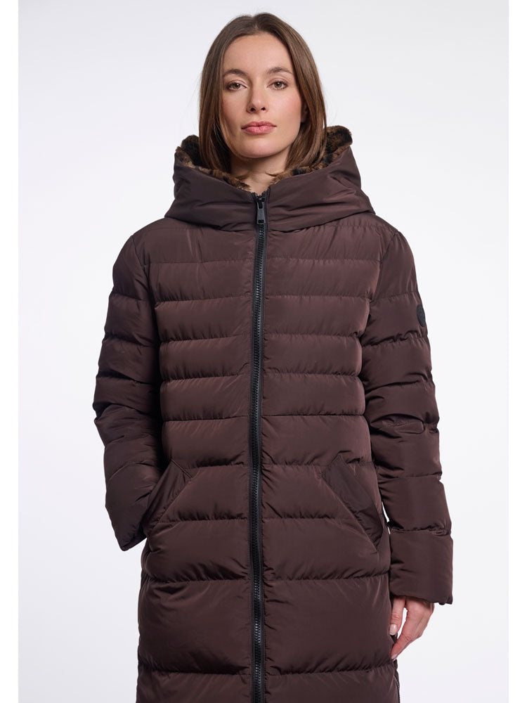 Rino & Pelle Keilafur Coat Peated Brown Leopard