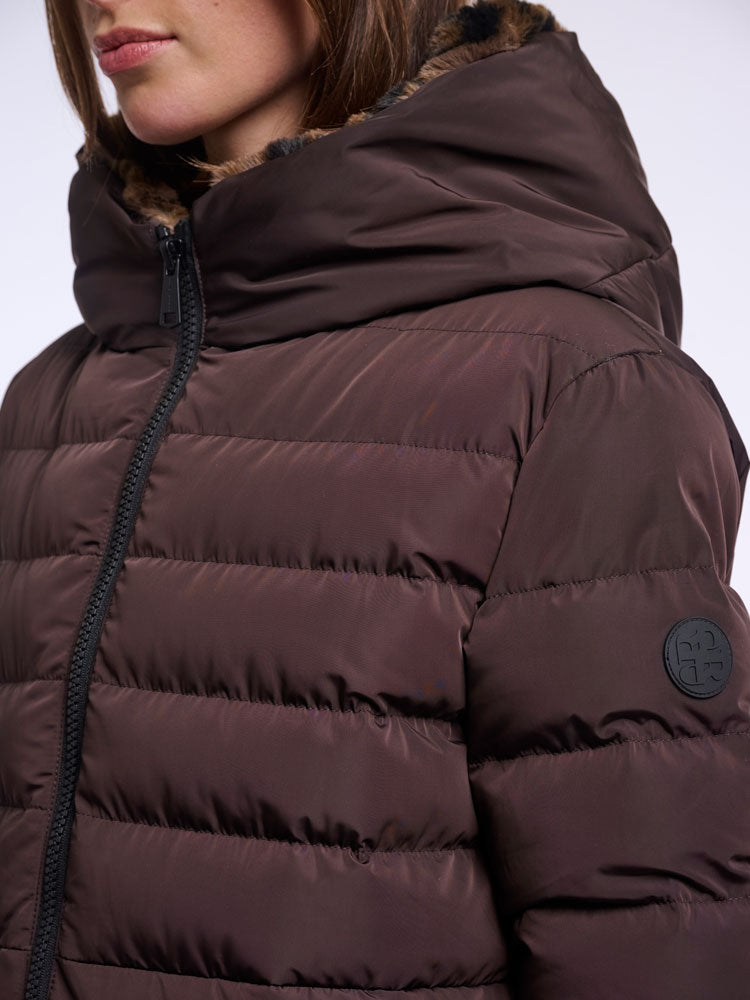 Rino & Pelle Keilafur Coat Peated Brown Leopard