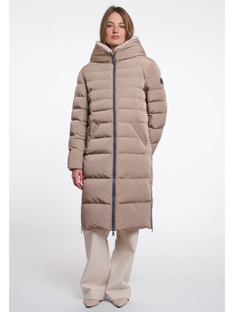Rino & Pelle Keilafur Coat Toffee Stone