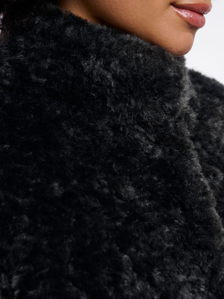 Rino & Pelle Kion Faux Fur High Neck Jacket Urban Teal
