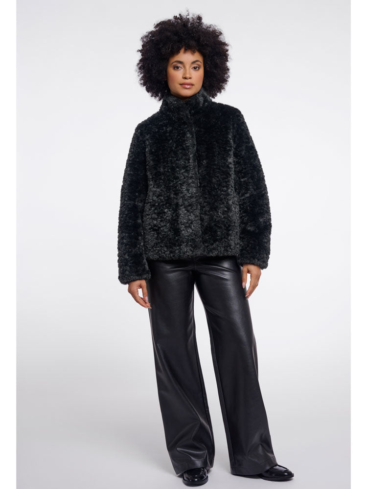 Rino & Pelle Kion Faux Fur High Neck Jacket Urban Teal