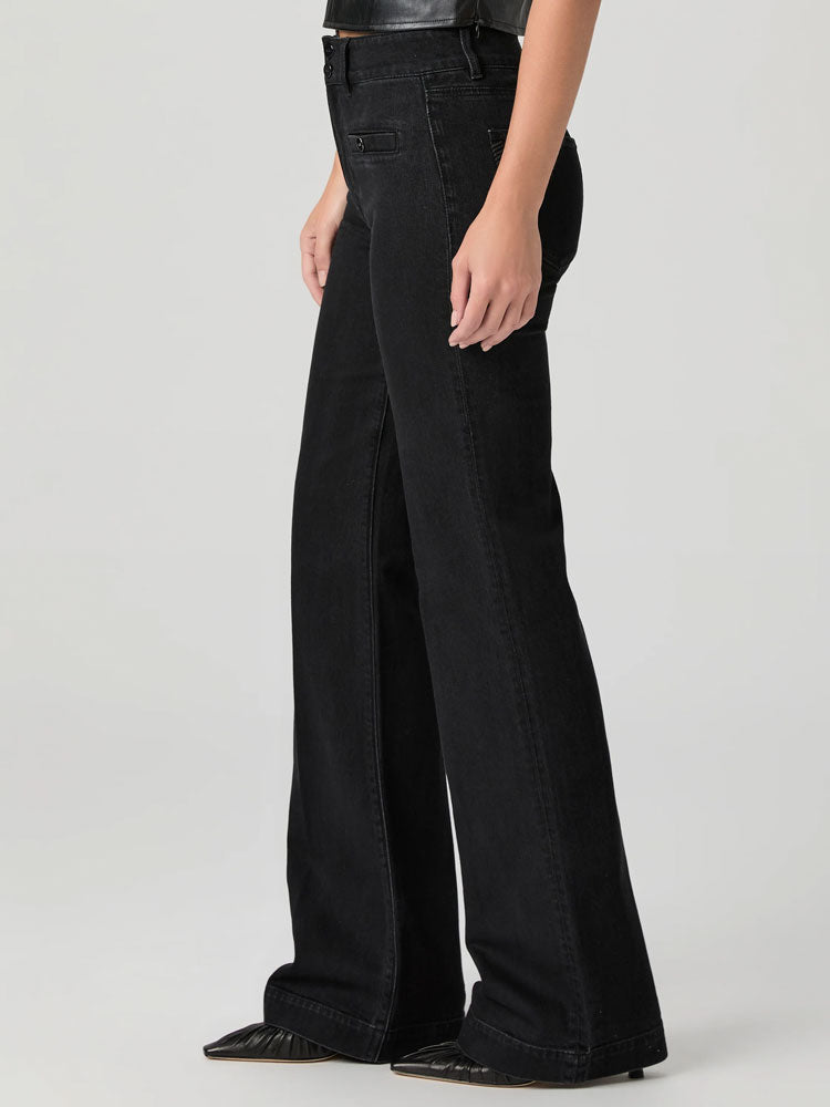 Paige Leenah Wide Leg Jeans Faded Darkness