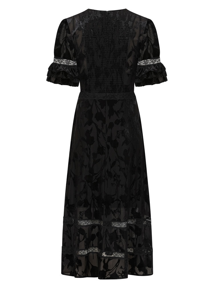 Sirens London Dress Black Burnout