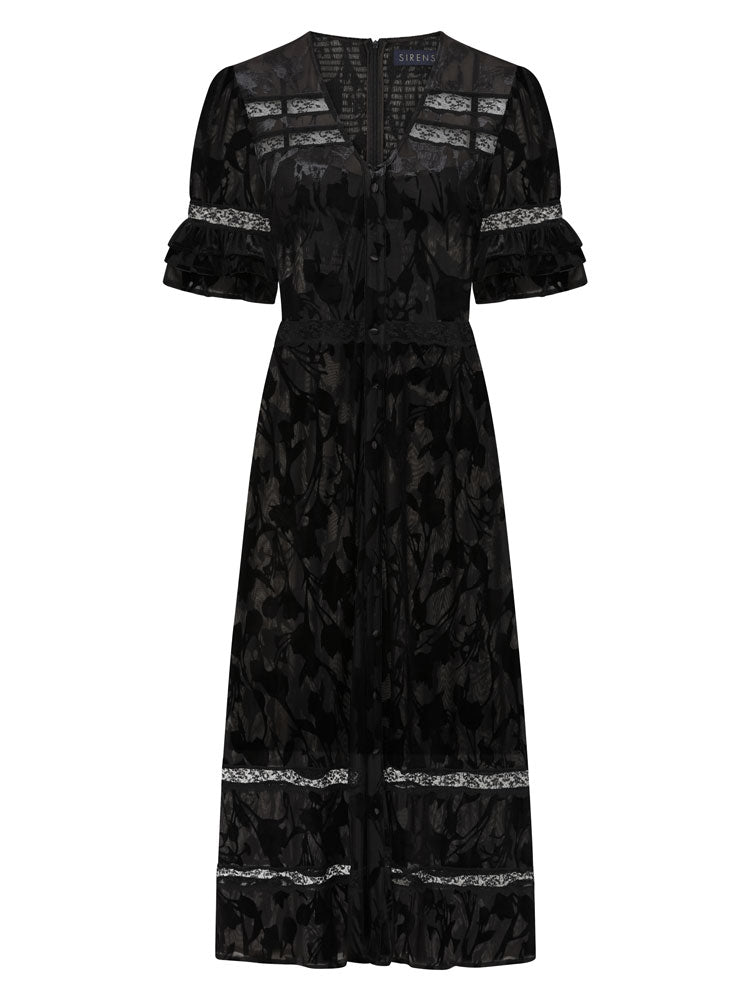 Sirens London Dress Black Burnout