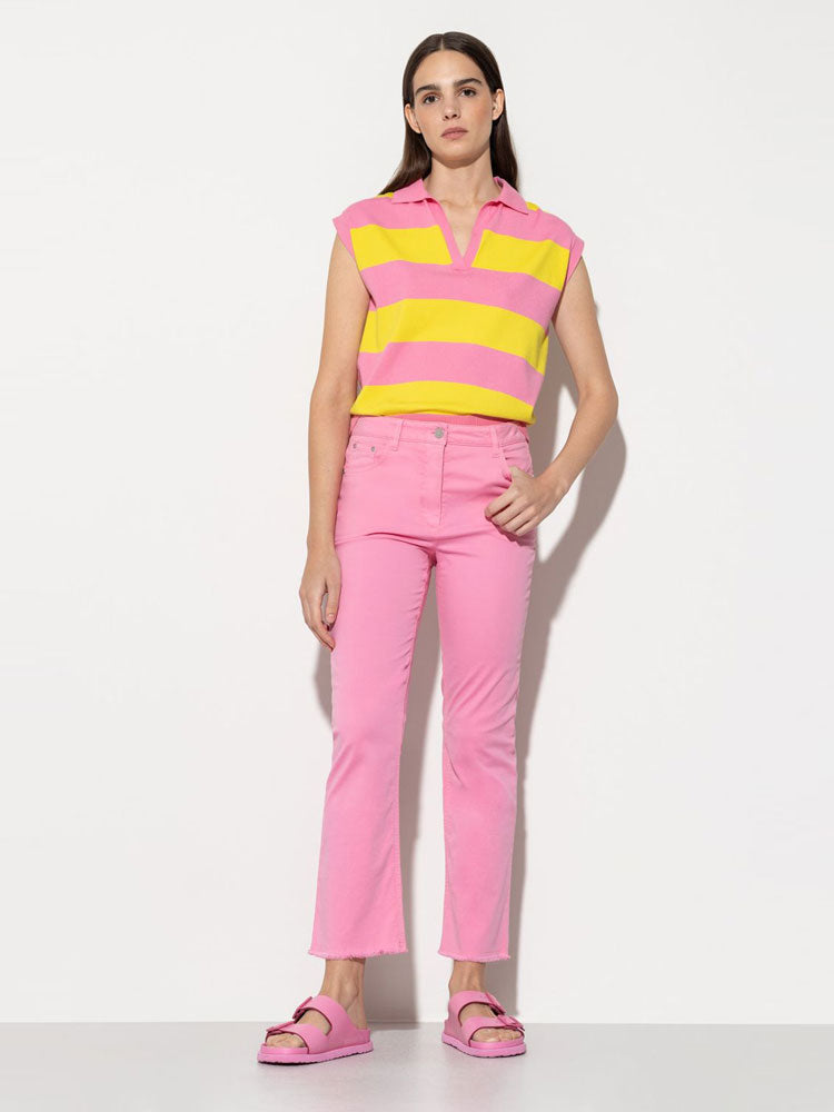 Luisa Cerano Baby Flare Jeans Candy Pink
