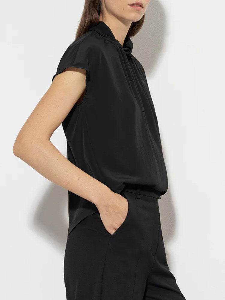 Luisa Cerano Blouse with Knot Detail Black