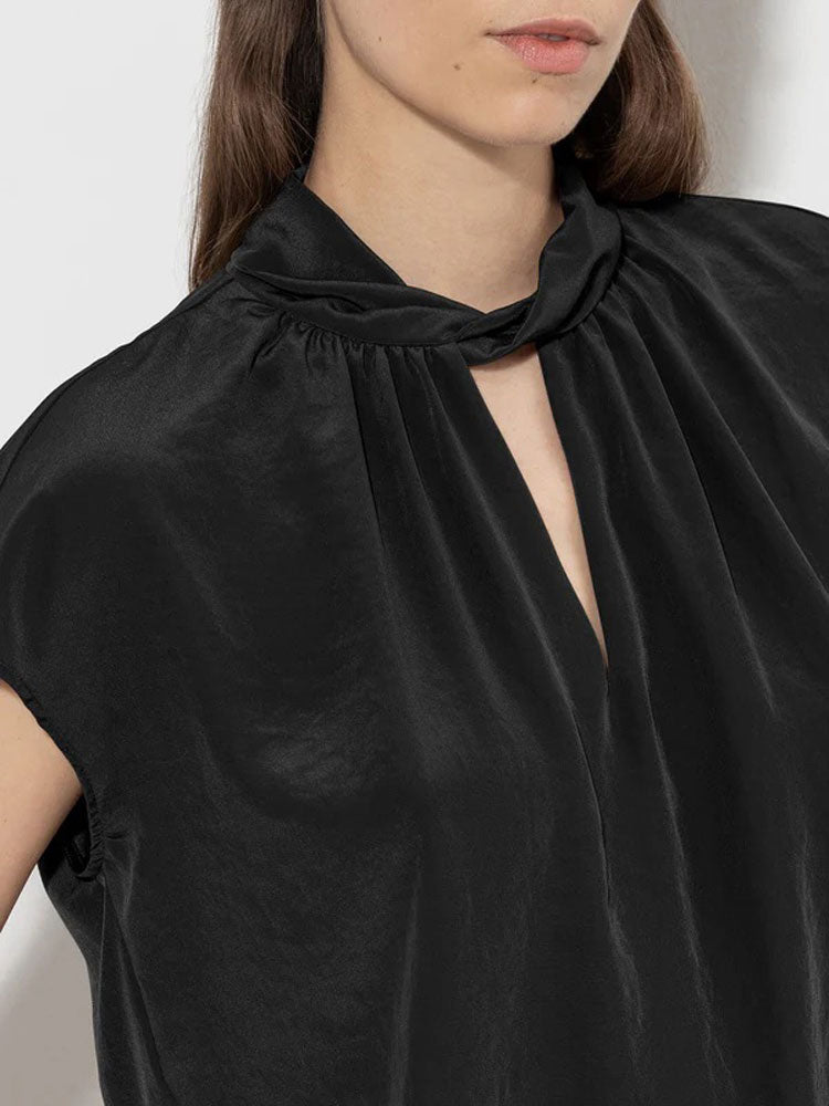 Luisa Cerano Blouse with Knot Detail Black