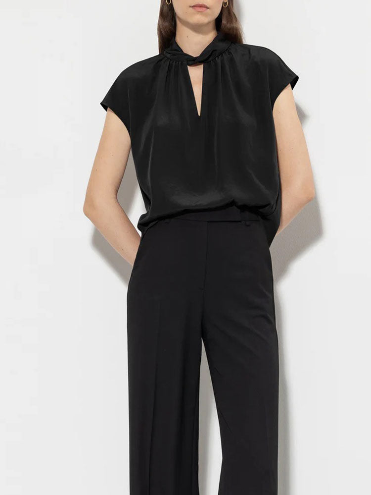 Luisa Cerano Blouse with Knot Detail Black