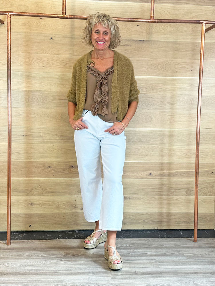 Luisa Cerano Ruched Cami Blouse Brown