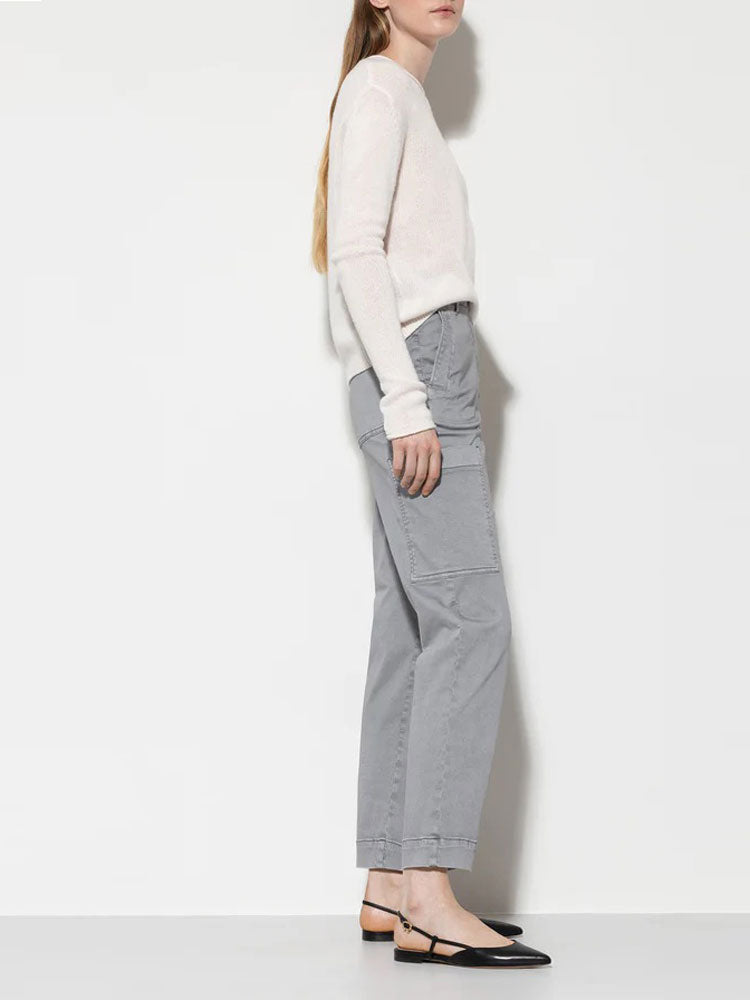 Luisa Cerano High-Stretch Tapered Denim Trousers Soft Grey