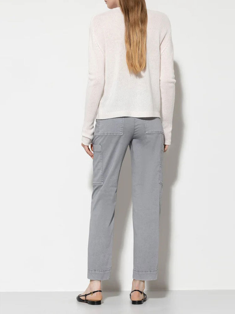 Luisa Cerano High-Stretch Tapered Denim Trousers Soft Grey