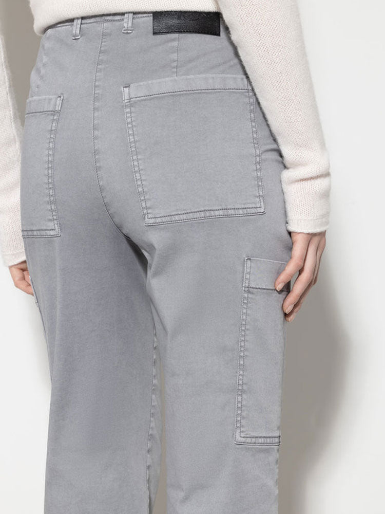 Luisa Cerano High-Stretch Tapered Denim Trousers Soft Grey