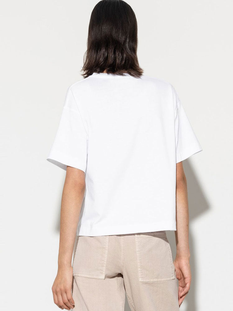 Luisa Cerano T-Shirt with Embroidery White