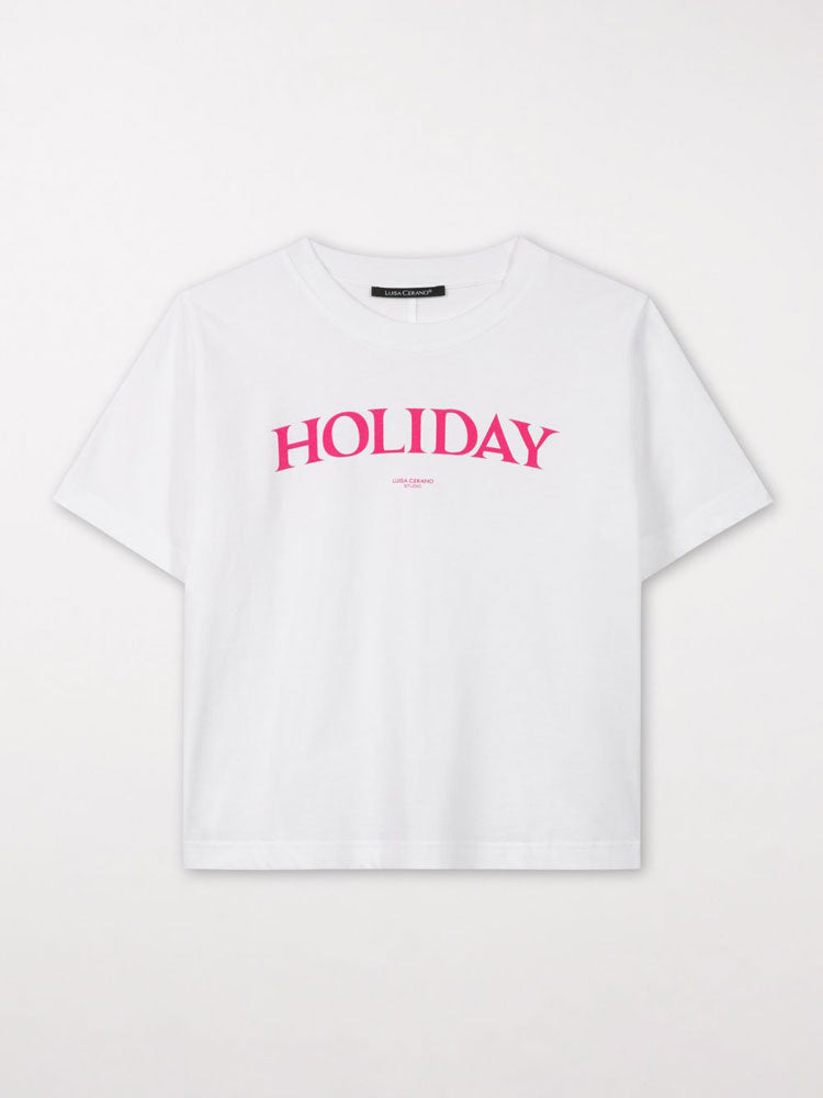 Luisa Cerano T-Shirt with Printed Lettering