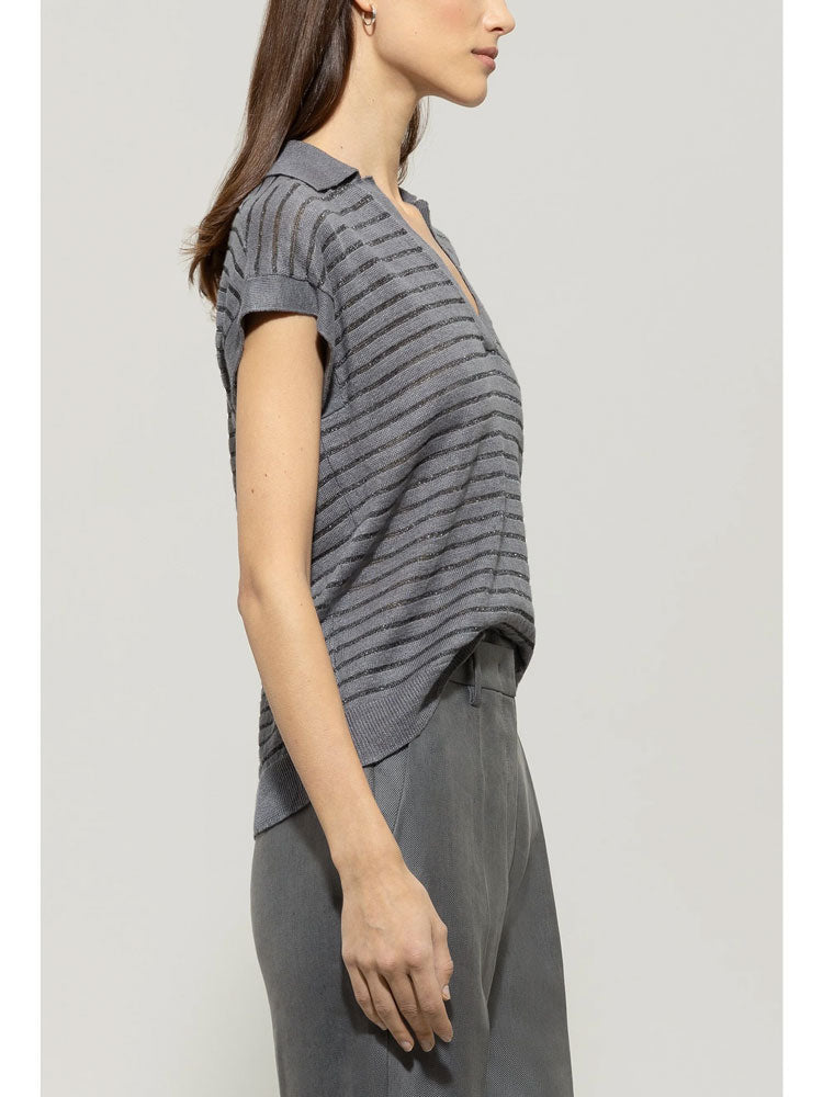 Luisa Cerano Short Sleeve Jumper Grey