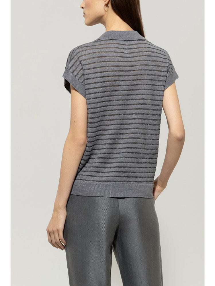 Luisa Cerano Short Sleeve Jumper Grey