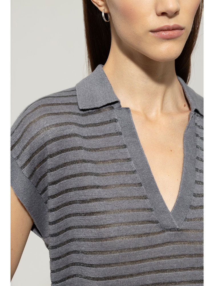 Luisa Cerano Short Sleeve Jumper Grey