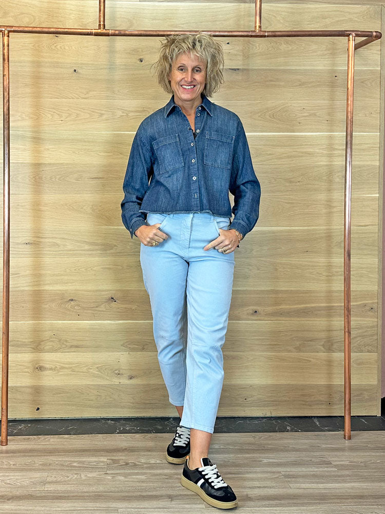 Luisa Cerano Denim Blouse Blue