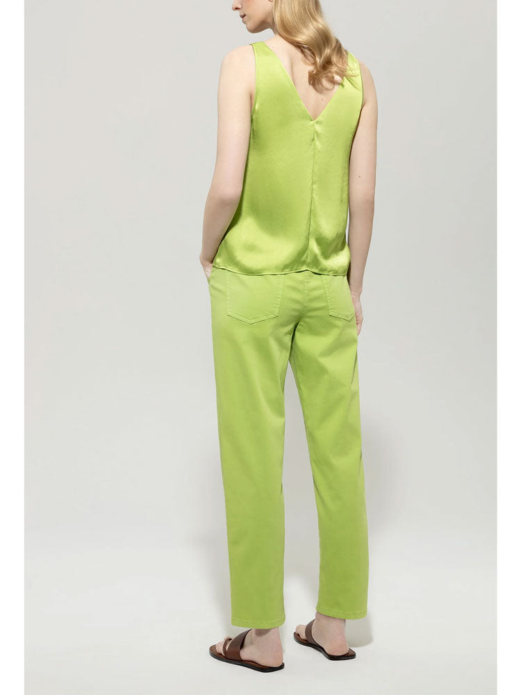 Luisa Cerano High-Stretch Tapered Denim Trousers Green