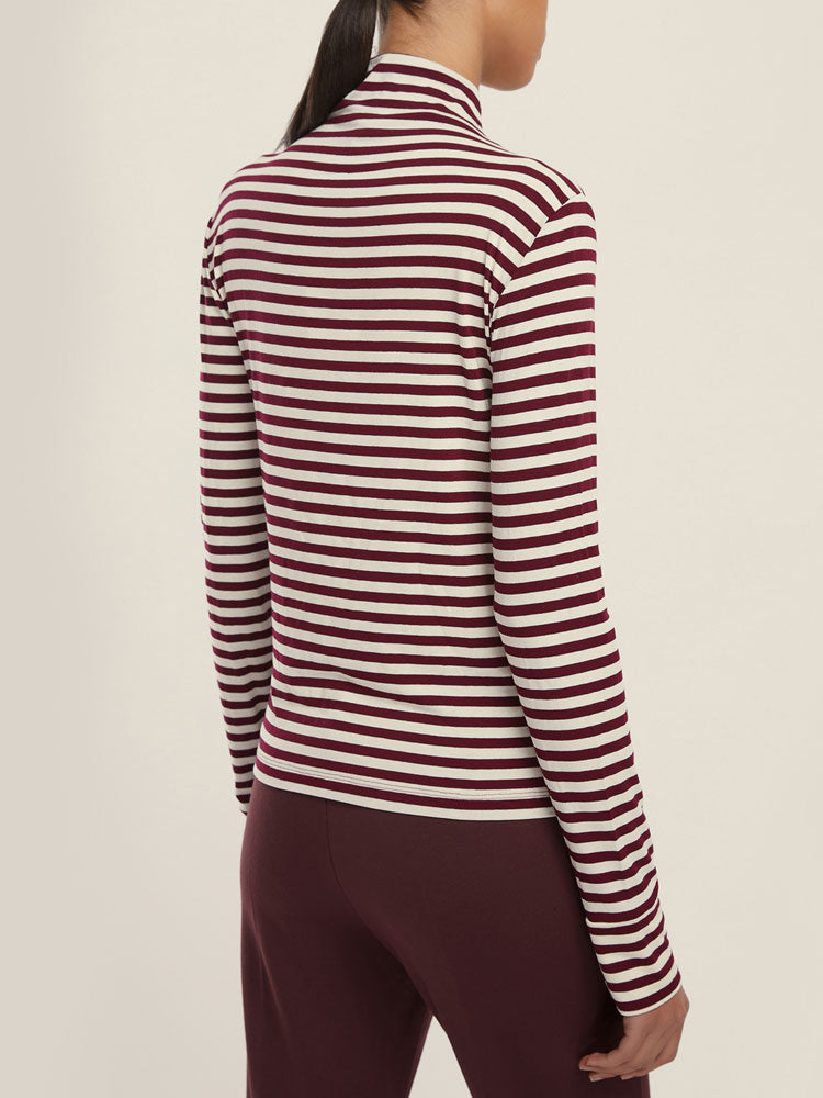 Emme Marella Maia Striped Roll Neck Bordeaux