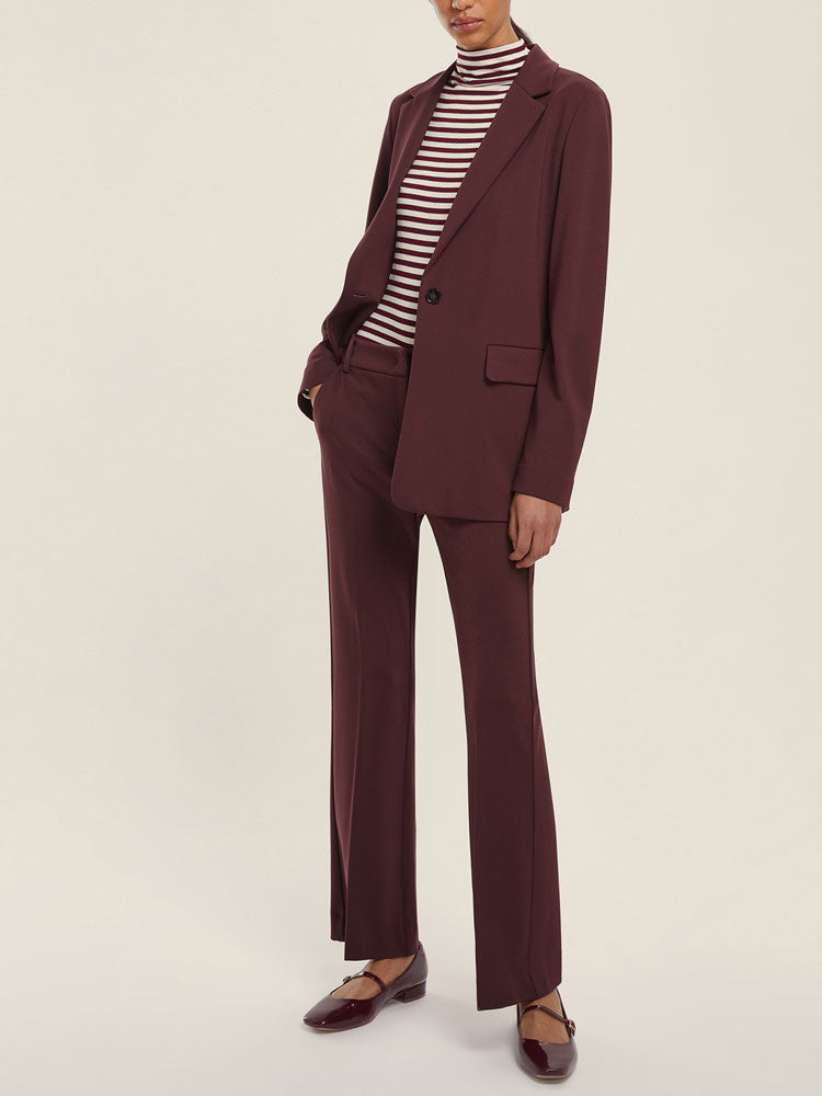 Emme Marella Maia Striped Roll Neck Bordeaux