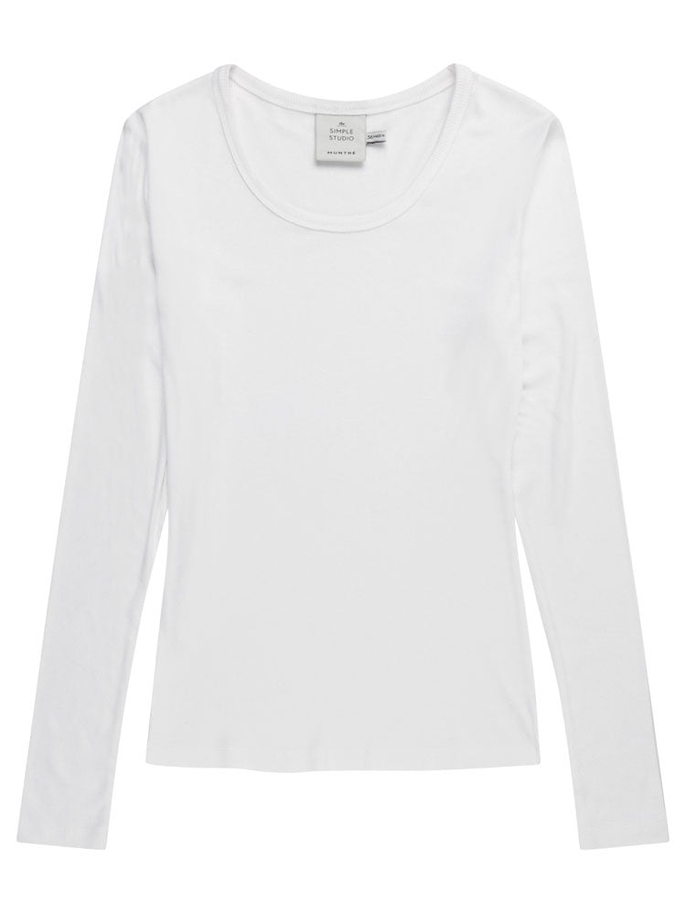 Munthe Cutest Long Sleeve Top White