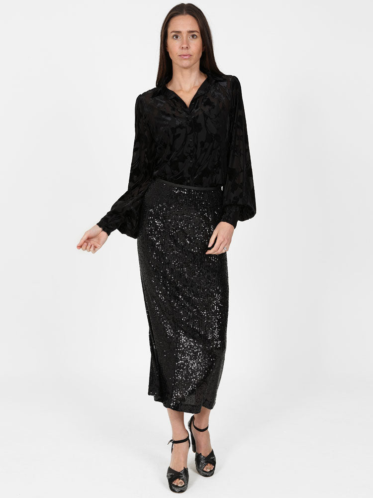 Sirens Madrid Skirt Black Sequin