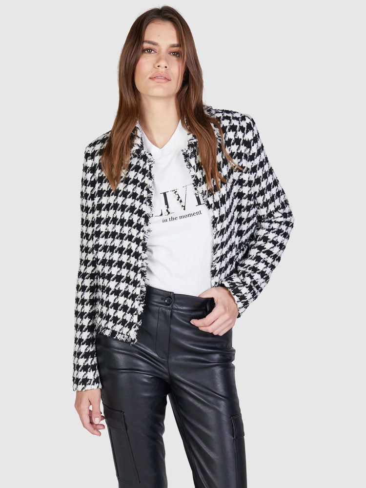 Marc Aurel Boucle Jacket with Houndstooth Pattern