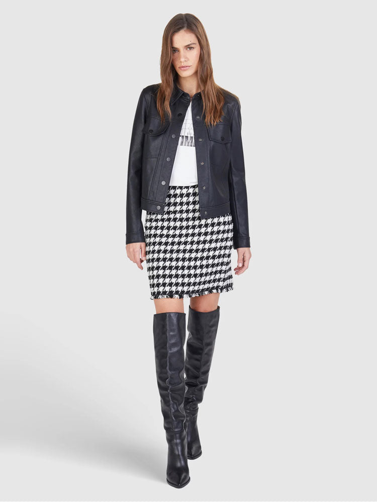 Marc Aurel Boucle Mini Skirt with Houndstooth Pattern