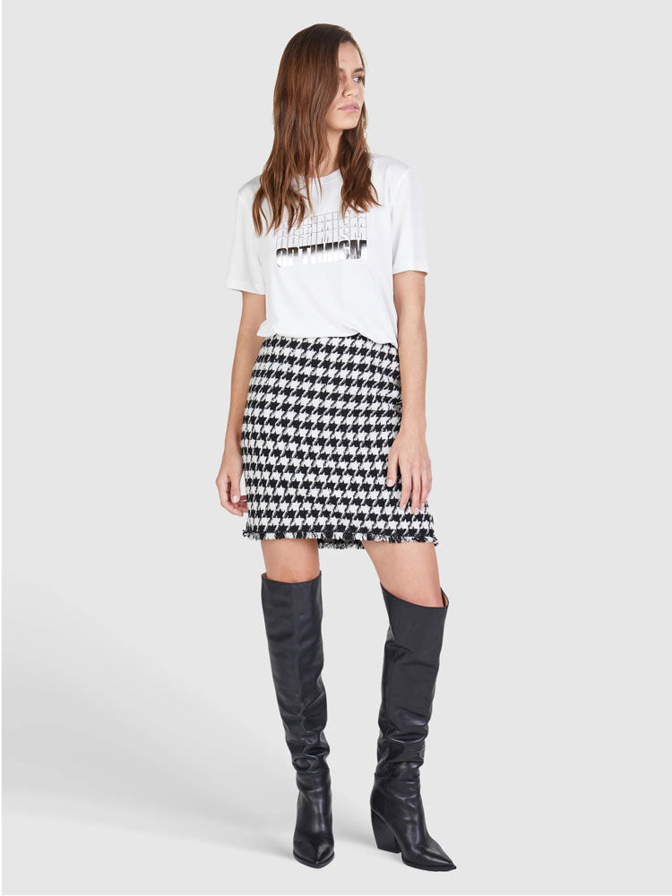 Marc Aurel Boucle Mini Skirt with Houndstooth Pattern