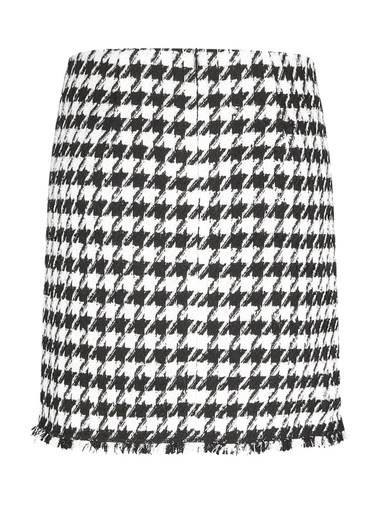 Marc Aurel Boucle Mini Skirt with Houndstooth Pattern