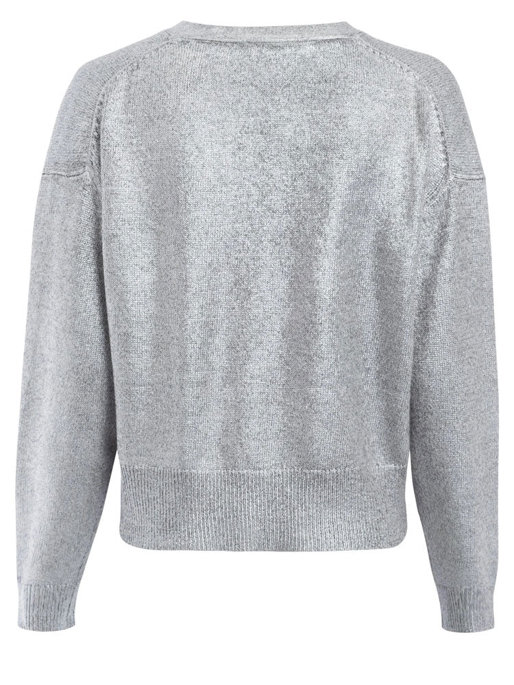 Marc Aurel Cardigan with Metallic Coating Grey