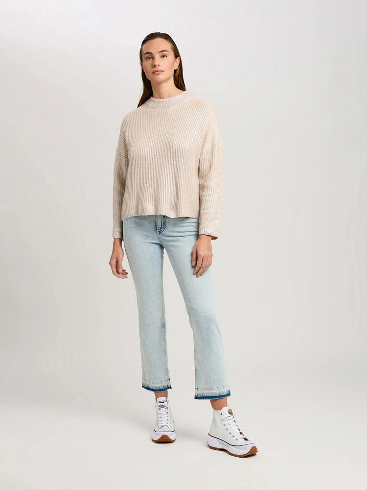 Marc Aurel Jumper with Metallic Coating Light Sand