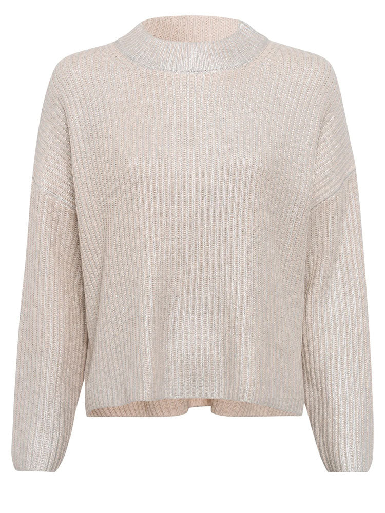 Marc Aurel Jumper with Metallic Coating Light Sand