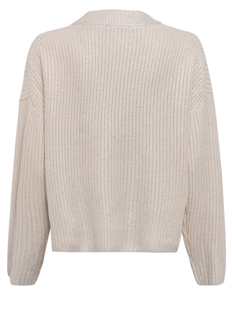 Marc Aurel Jumper with Metallic Coating Light Sand