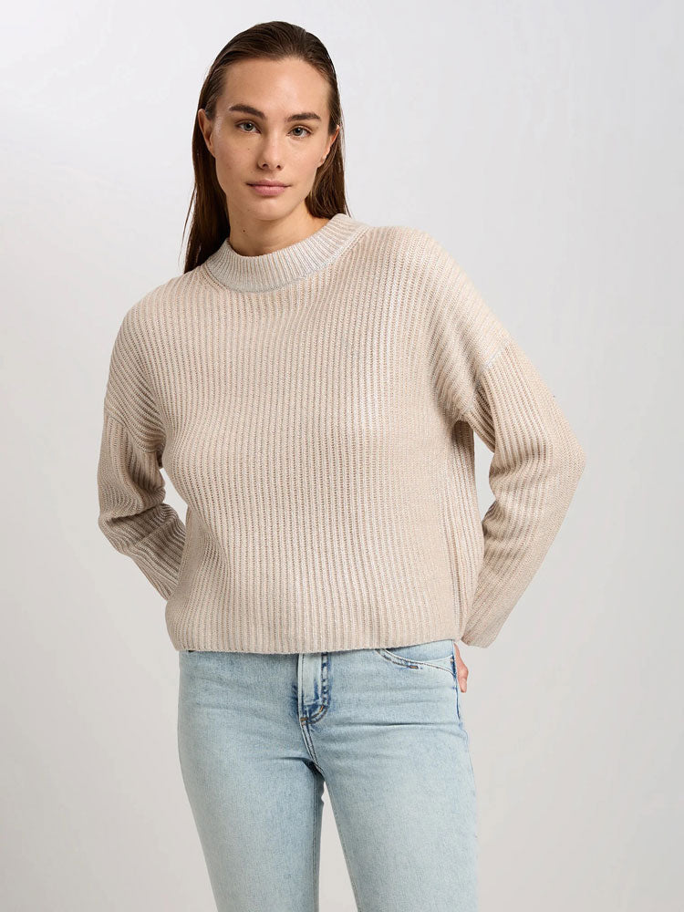 Marc Aurel Jumper with Metallic Coating Light Sand