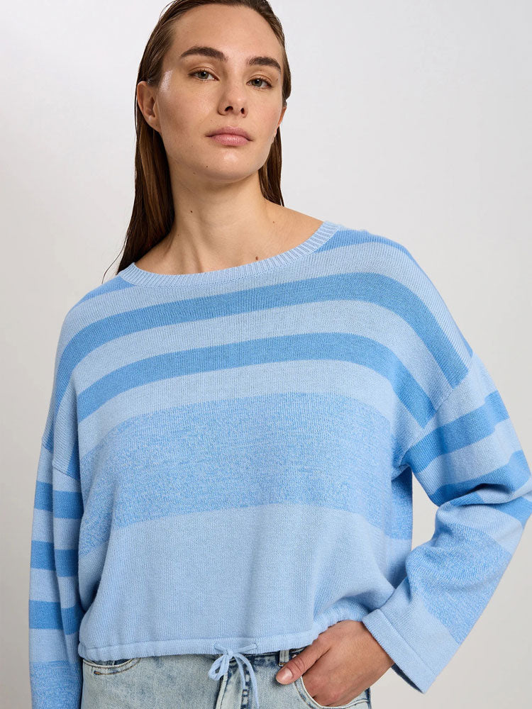 Marc Aurel Striped Cashmere Mix Jumper Blue