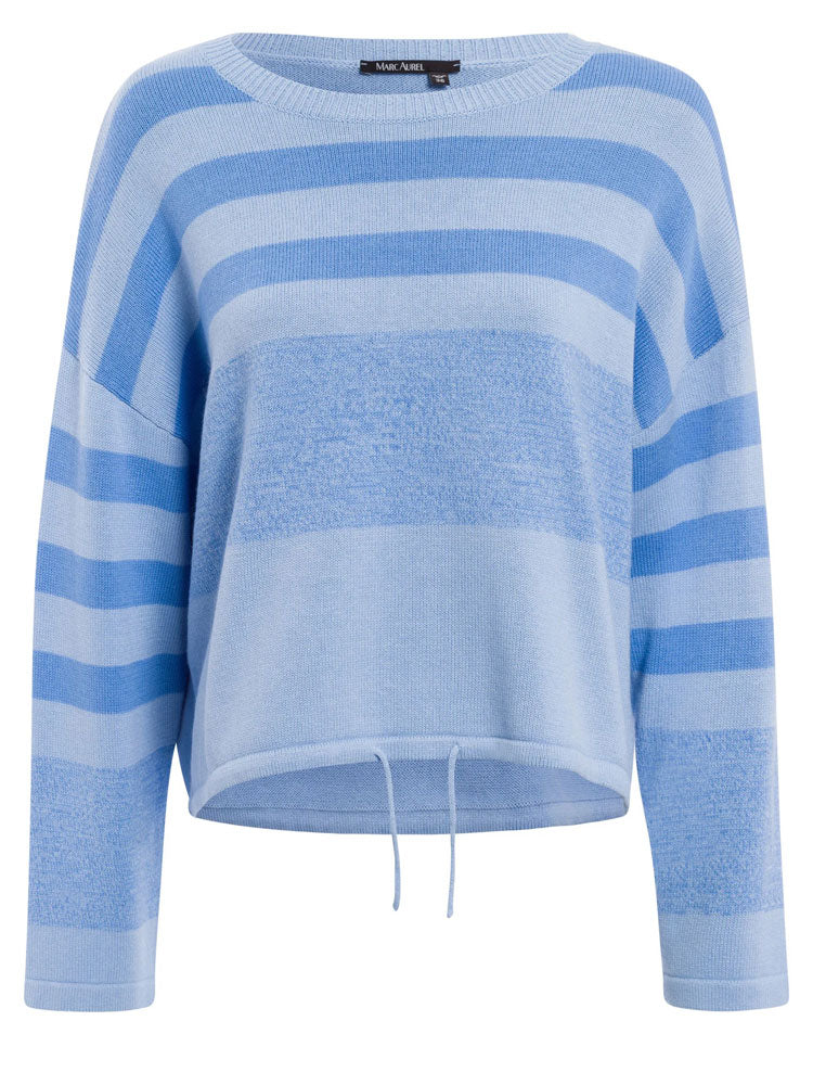 Marc Aurel Striped Cashmere Mix Jumper Blue