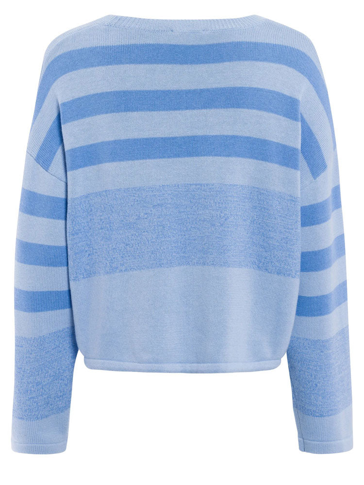 Marc Aurel Striped Cashmere Mix Jumper Blue