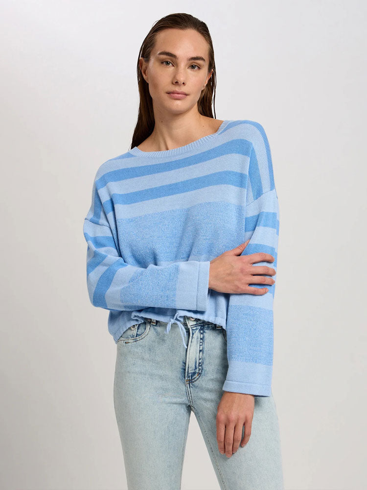 Marc Aurel Striped Cashmere Mix Jumper Blue